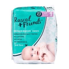 Mähkmed Rascal and Friends, suurus 1 (3-5kg), 23 tk. цена и информация | Подгузники | kaup24.ee