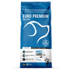 Корм для собак Euro Premium Adult Large Breed Chicken and Rice 12кг цена и информация | Сухой корм для собак | kaup24.ee