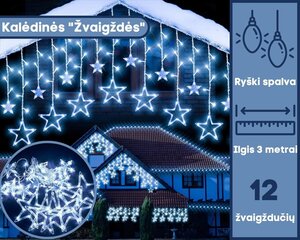 LED kardin Garlianda "Stars", külm valge цена и информация | Гирлянды | kaup24.ee
