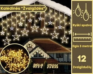 LED kardin Garlianda "Stars", soe valge hind ja info | Jõulutuled | kaup24.ee