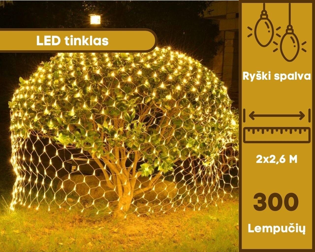 LED kardin - võrk, 160 LED-i, soe valge hind ja info | Jõulutuled | kaup24.ee
