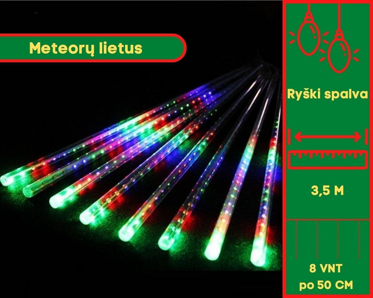 Led-valgus Garlianda "Meteorai", mitmevärviline цена и информация | Jõulutuled | kaup24.ee