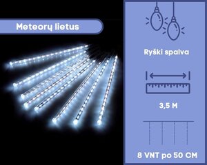 Led-valgus Garlianda "Meteorai", külm valge цена и информация | Гирлянды | kaup24.ee