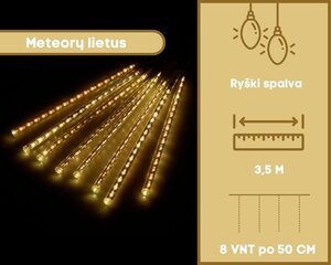 Led-valgus Garlianda "Meteorai", soe valge цена и информация | Гирлянды | kaup24.ee