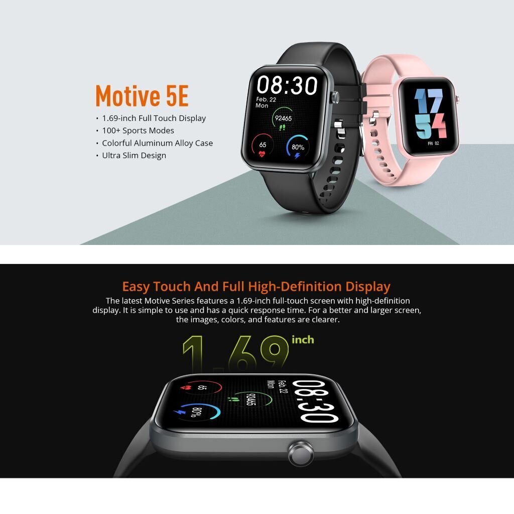 Riversong Motive 5E SW55, roosa hind ja info | Nutikellad (smartwatch) | kaup24.ee