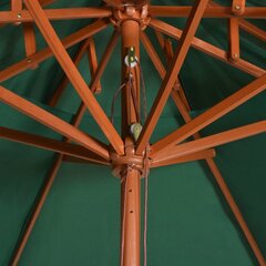 vidaXL päikesevari 270 x 270 cm puidust postiga, roheline цена и информация | Зонты, маркизы, стойки | kaup24.ee