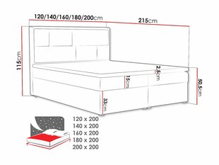 Kontinentaalvoodi NIDO BOX-Victoria 14 863-160x200 cm hind ja info | Voodid | kaup24.ee