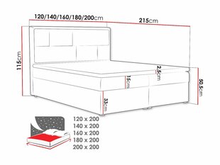 Континентальная кровать NIDO BOX-Victoria 14 864-160x200 см цена и информация | Кровати | kaup24.ee