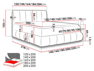 Kontinentaalvoodi EVOLITO-Kronos 26-120x200 cm hind ja info | Voodid | kaup24.ee