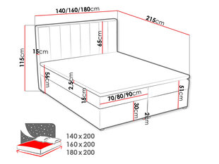 Kontinentaalvoodi SONDEN BOX-Magic Velvet 2216-140x200 cm hind ja info | Voodid | kaup24.ee