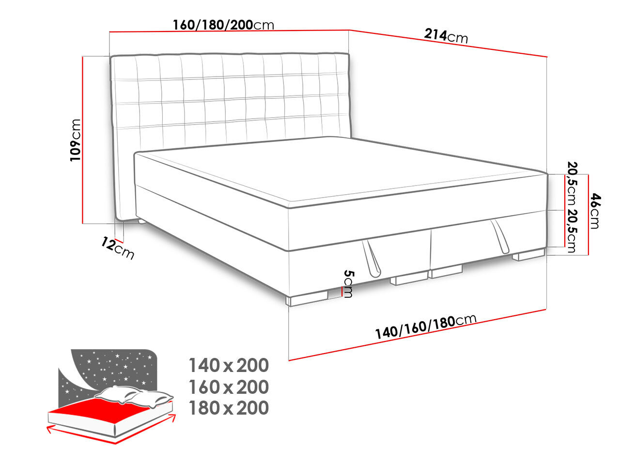 Kontinentaalvoodi WINTER 2-Boss 15-140x200 cm hind ja info | Voodid | kaup24.ee