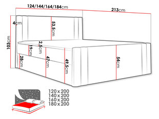 Континентальная кровать НЕРЕСКО-Амор Бархат 4311-160x200 см цена и информация | Кровати | kaup24.ee