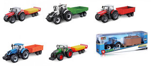 Трактор с прицепом Bburago, 10 см, 18-31920 цена и информация | Игрушки для мальчиков | kaup24.ee