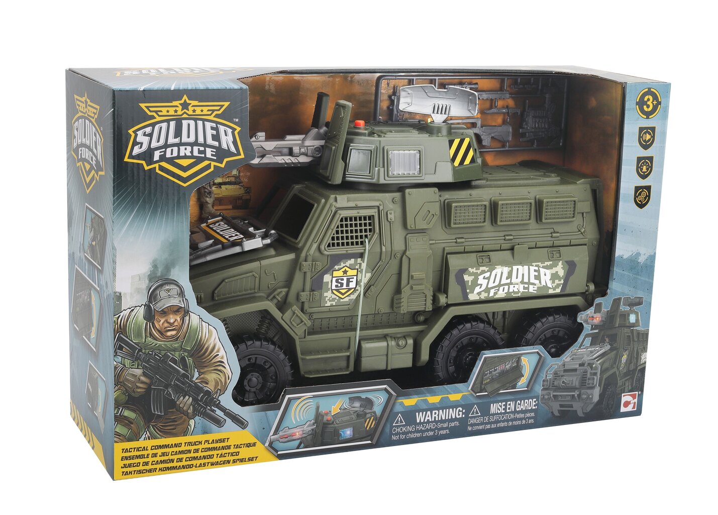 Sõjaväe komplekt Soldier Force Tactical Command Truck Chap Mei, 545121 цена и информация | Poiste mänguasjad | kaup24.ee