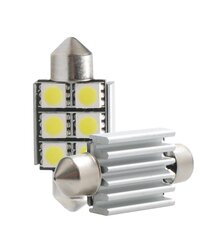 LED L306W - C5W 36mm 6xSMD5050 Radiaator CANBUS Valged M-TECH LED pirnid hind ja info | Autopirnid | kaup24.ee
