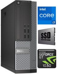 7020 SFF i7-4770 8GB 480B SSD GT1030 2GB Windows 10 Professional hind ja info | Lauaarvutid | kaup24.ee