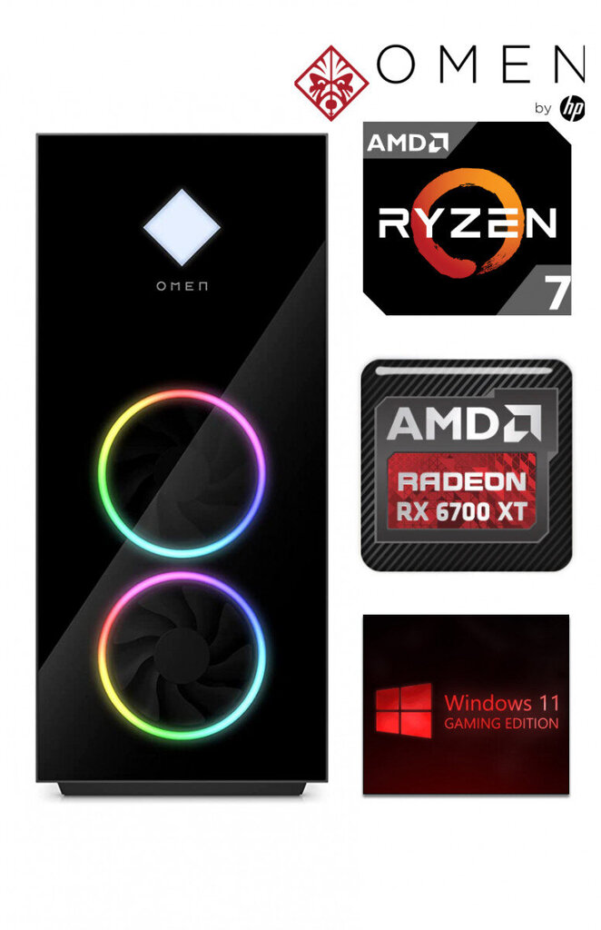 OMEN 40L Ryzen 7 5700G 16GB 1TB SSD RX6700 XT Windows 11 hind ja info | Lauaarvutid | kaup24.ee