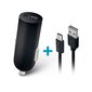 Forever M02 car charger 1x USB 2A black + USB-C cable цена и информация | Mobiiltelefonide laadijad | kaup24.ee