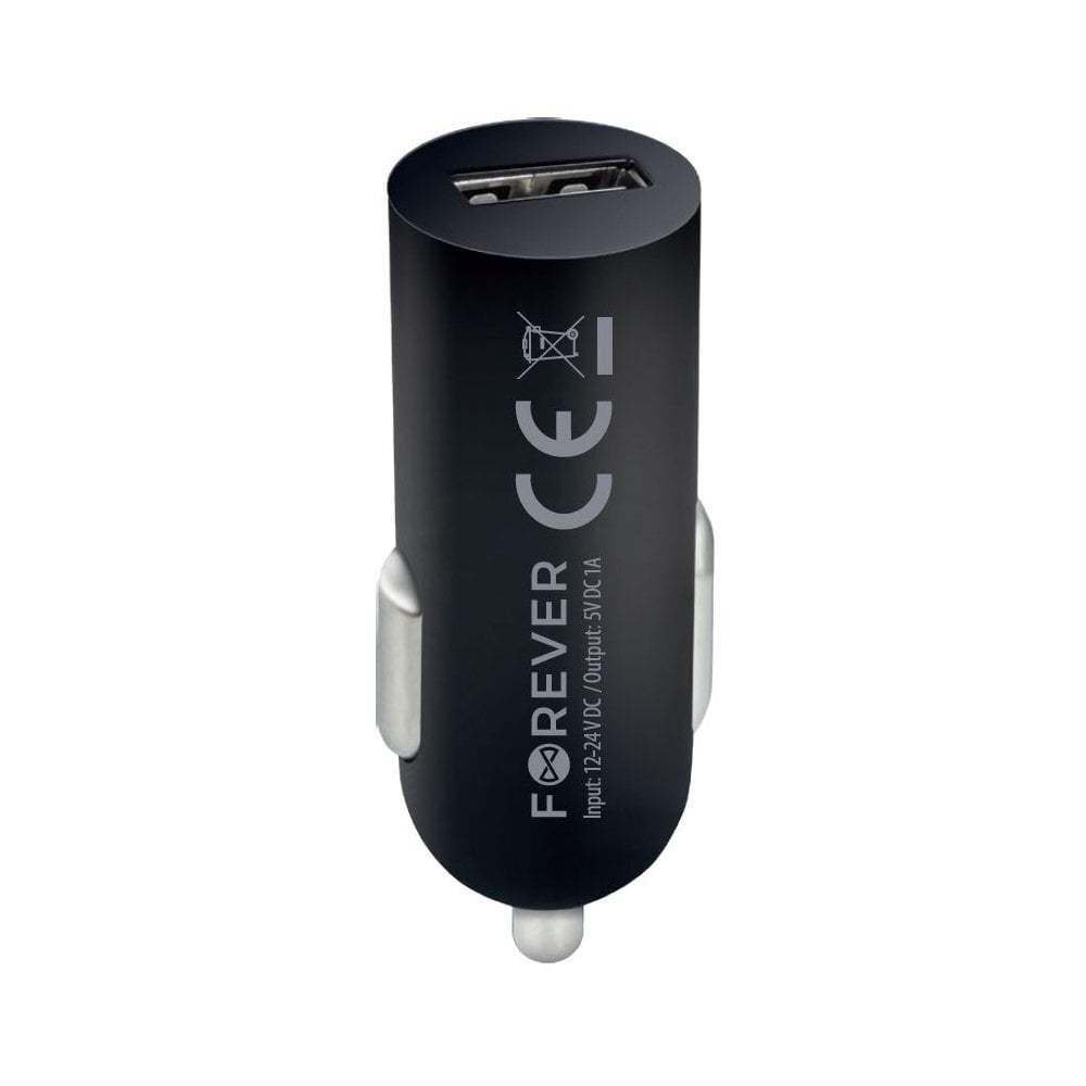 Forever M02 car charger 1x USB 1A black + USB-C cable hind ja info | Mobiiltelefonide laadijad | kaup24.ee
