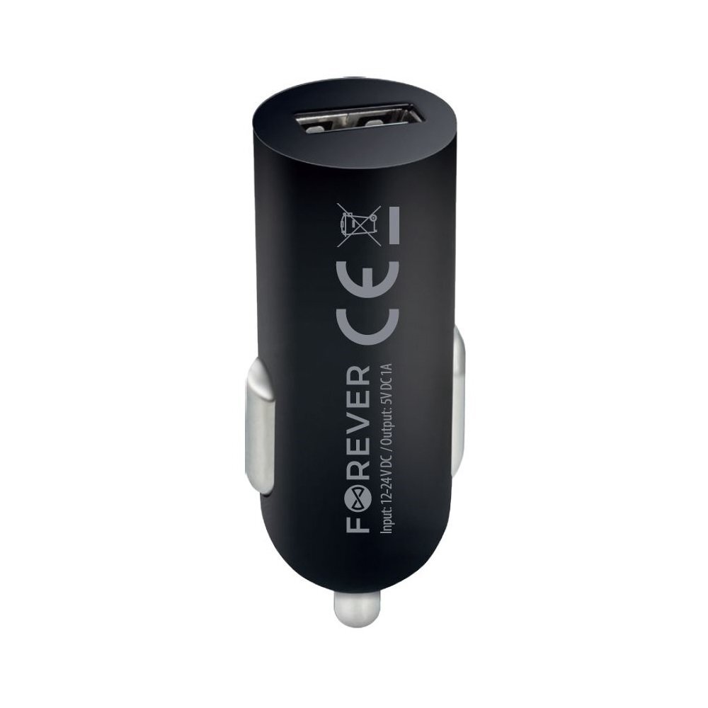 Forever M02 car charger 1x USB 1A black + Lightning cable hind ja info | Mobiiltelefonide laadijad | kaup24.ee