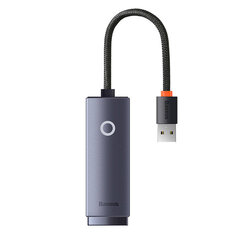 Baseus Lite Series, USB - RJ45 LAN socket 100Mbps gray (WKQX000013) hind ja info | USB jagajad, adapterid | kaup24.ee