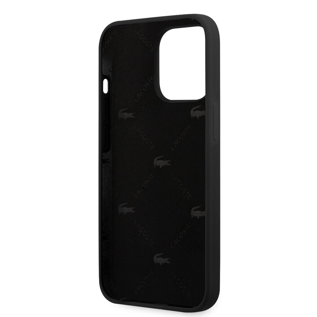 Lacoste Liquid Silicone Glossy Printing Logo Case for iPhone 13 mini Black цена и информация | Telefoni kaaned, ümbrised | kaup24.ee