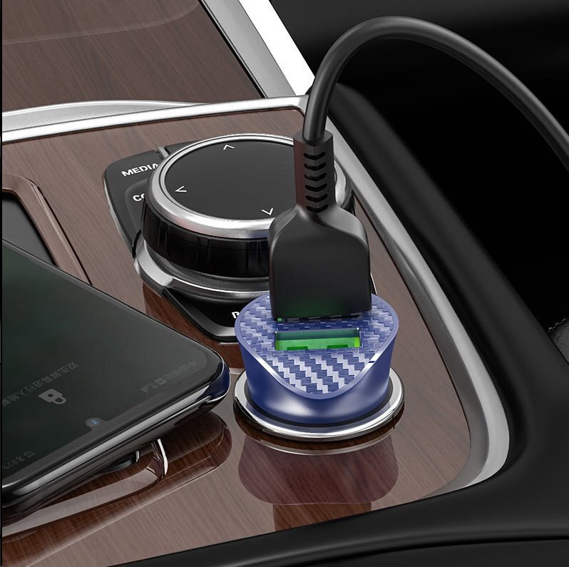 HOCO Z39 Car Charger 2 x USB QC 3.0 18W Blue hind ja info | Mobiiltelefonide laadijad | kaup24.ee
