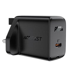 Acefast GaN charger (UK plug) USB Type C 30W, Power Delivery, PPS, Q3 3.0, AFC, FCP black (A24 UK black) (Black) hind ja info | Mobiiltelefonide laadijad | kaup24.ee