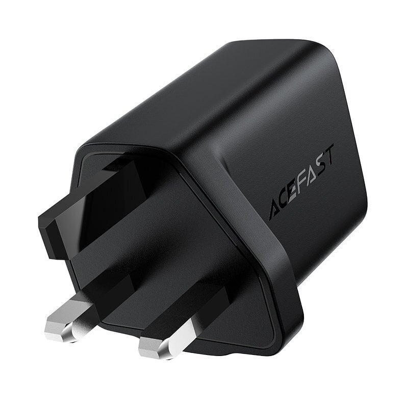 Acefast GaN charger (UK plug) USB Type C 30W, Power Delivery, PPS, Q3 3.0, AFC, FCP black (A24 UK black) (Black) hind ja info | Mobiiltelefonide laadijad | kaup24.ee