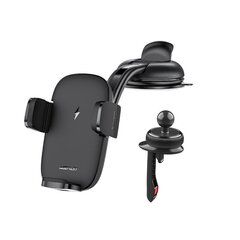 Acefast automatic phone holder for windshield, cockpit and air vent with Qi 15W wireless charger black (D10) hind ja info | Mobiiltelefonide laadijad | kaup24.ee