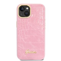 Guess PU Croco with Metal Camera Outline Case for iPhone 14 Pink hind ja info | Telefoni kaaned, ümbrised | kaup24.ee