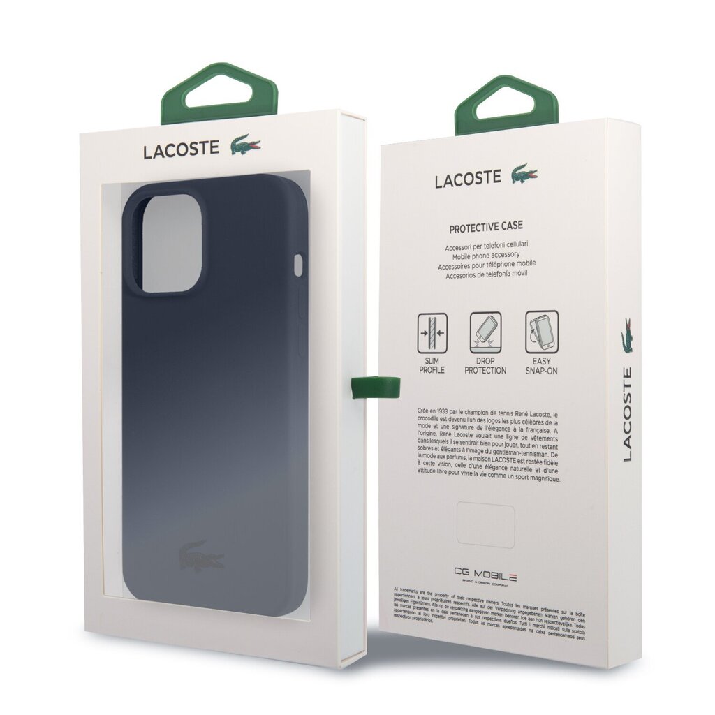 Lacoste Liquid Silicone Glossy Printing Logo Case for iPhone 13 Pro Max Navy цена и информация | Telefoni kaaned, ümbrised | kaup24.ee