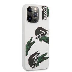 Lacoste Liquid Silicone Allover Pattern Case for iPhone 13 Pro White hind ja info | Lacoste Mobiiltelefonid, foto-, videokaamerad | kaup24.ee