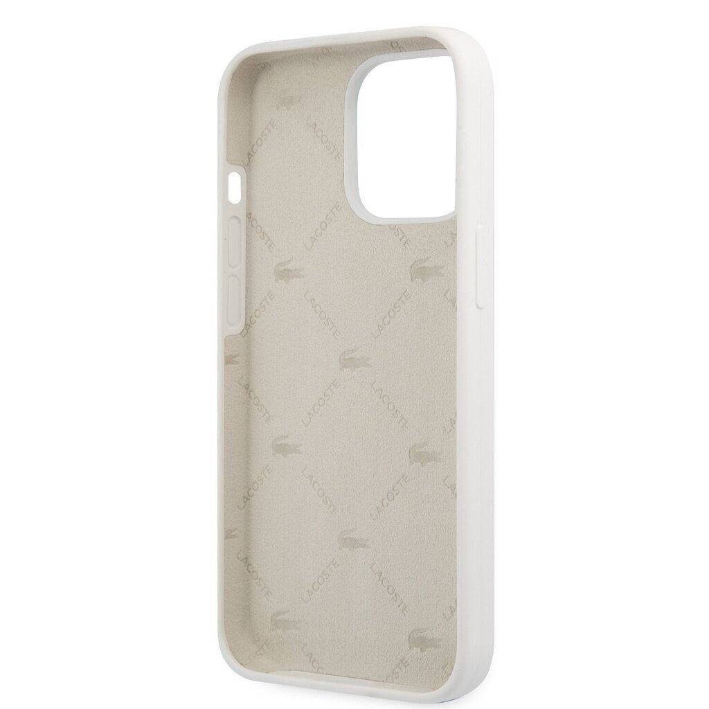 Lacoste Liquid Silicone Allover Pattern Case for iPhone 13 Pro White hind ja info | Telefoni kaaned, ümbrised | kaup24.ee