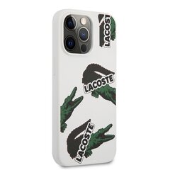 Lacoste Liquid Silicone Allover Pattern Case for iPhone 13 Pro Max White hind ja info | Lacoste Mobiiltelefonid, foto-, videokaamerad | kaup24.ee