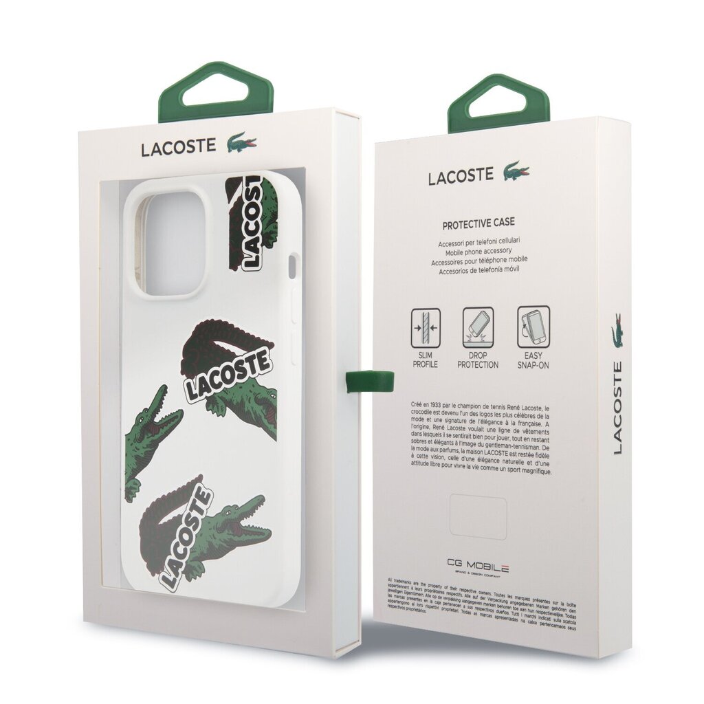 Lacoste Liquid Silicone Allover Pattern Case for iPhone 13 Pro Max White hind ja info | Telefoni kaaned, ümbrised | kaup24.ee