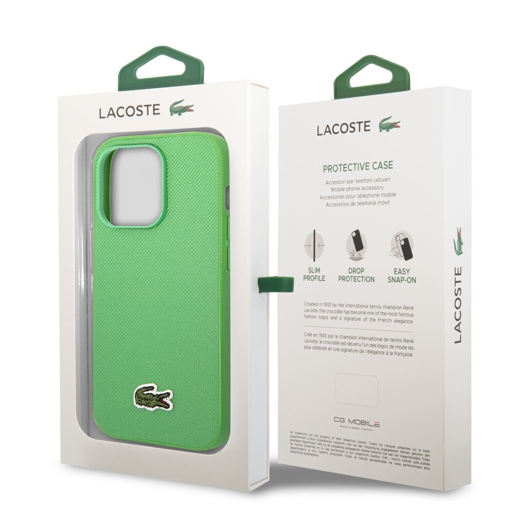 Lacoste Iconic Petit Pique Logo Case for iPhone 14 Pro Green hind ja info | Telefoni kaaned, ümbrised | kaup24.ee