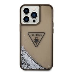 Guess PC/TPU Liquid Glitter Triangle Logo Case for iPhone 14 Pro Max Black hind ja info | Telefoni kaaned, ümbrised | kaup24.ee