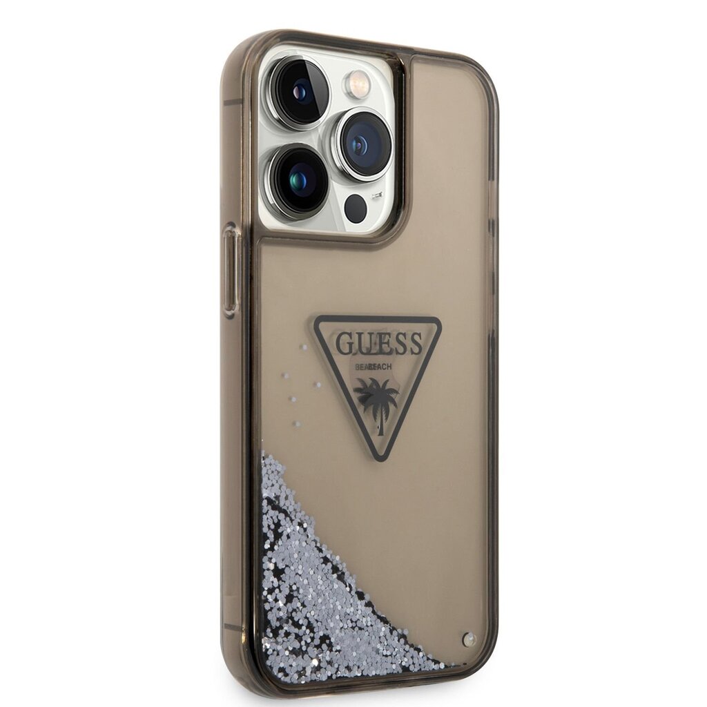 Guess PC/TPU Liquid Glitter Triangle Logo Case for iPhone 14 Pro Max Black цена и информация | Telefoni kaaned, ümbrised | kaup24.ee