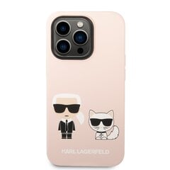 Karl Lagerfeld MagSafe Compatible Case Liquid Silicone Karl and Choupette for iPhone 14 Pro Max Pink hind ja info | Telefoni kaaned, ümbrised | kaup24.ee
