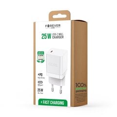Forever CORE SMART PD wall charger 1xUSB-C 25W hind ja info | Mobiiltelefonide laadijad | kaup24.ee