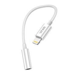 Vipfan L07 Lightning to mini jack 3.5 мм AUX cable, 10cм (white) цена и информация | Кабели для телефонов | kaup24.ee