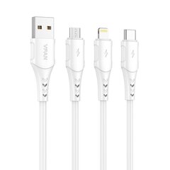 USB to Micro USB cable Vipfan Colorful X12, 3A, 1m (white) hind ja info | Mobiiltelefonide kaablid | kaup24.ee