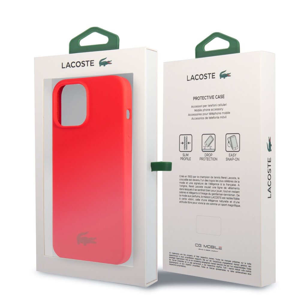 Lacoste Liquid Silicone Glossy Printing Logo Case for iPhone 13 Pro Red hind ja info | Telefoni kaaned, ümbrised | kaup24.ee