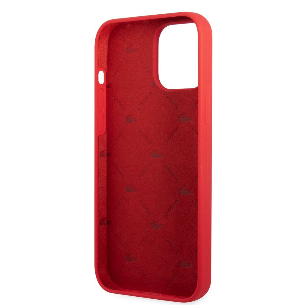 Lacoste Liquid Silicone Glossy Printing Logo Case for iPhone 13 Pro Red hind ja info | Telefoni kaaned, ümbrised | kaup24.ee