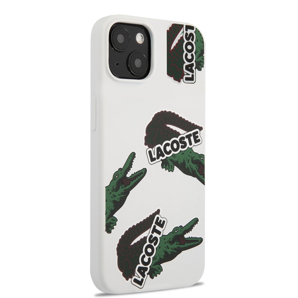 Lacoste Liquid Silicone Allover Pattern Case for iPhone 13 White hind ja info | Telefoni kaaned, ümbrised | kaup24.ee