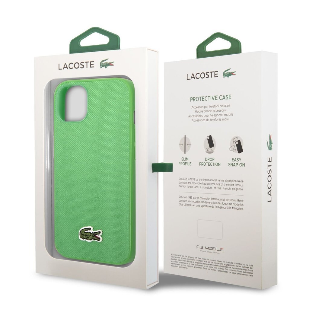 Lacoste Iconic Petit Pique Logo Case for iPhone 14 Plus Green цена и информация | Telefoni kaaned, ümbrised | kaup24.ee