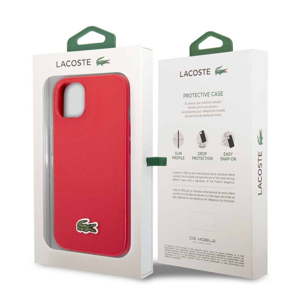 Lacoste Iconic Petit Pique Logo Case for iPhone 14 Plus Red hind ja info | Telefoni kaaned, ümbrised | kaup24.ee