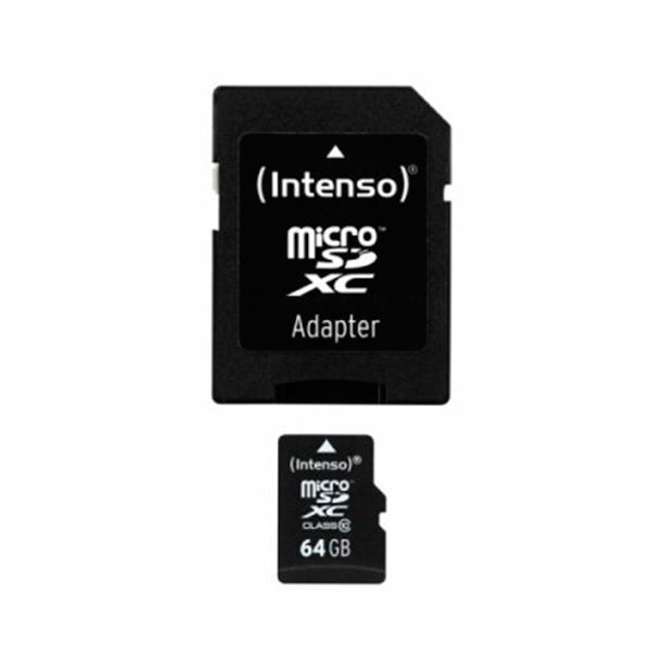 Mälukaart Intenso - Micro SDXC 64GB Class10 + adapter цена и информация | Mobiiltelefonide mälukaardid | kaup24.ee