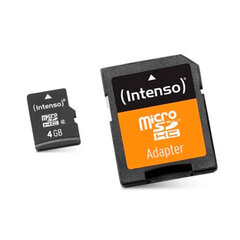 Карта памяти Intenso - Micro SDHC 4GB Class 10 цена и информация | Карты памяти для телефонов | kaup24.ee